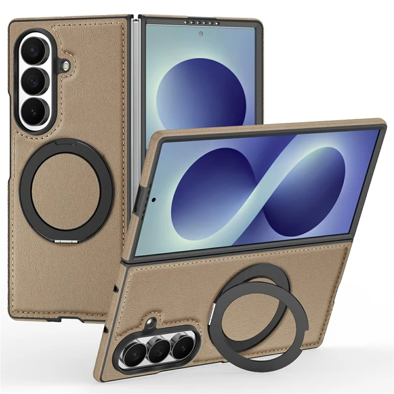 Capa Eifson Para Samsung Galaxy Z Fold8 Ultra, Com Suporte De Anel E Couro Pu - Compatível - Ouro