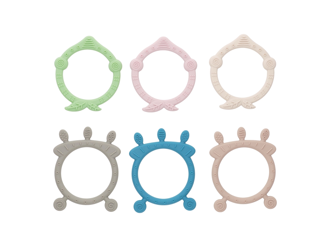 Mali conjunto 6 Brinquedos de Brotação Bebê Silicone Diferentes Formas Cores Alivia Inchaço Gengivas