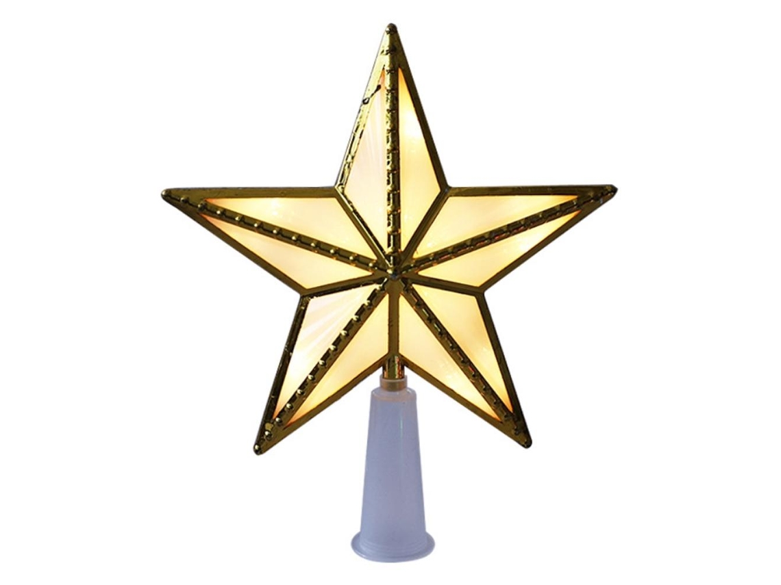 Estrela Led Para Topo De Árvore De Natal Enfeite Luminoso Com Flash, Alimentada Por Usb Ou Bateria