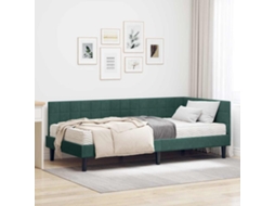 Vidaxl Estrutura De Cama De Canto Com Colchão 2 Unid. Verde Veludo