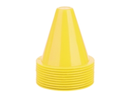 10pcs Cones de Treinamento de Futebol Barreiras Plásticas Marcadores Amarelo S/MARCA