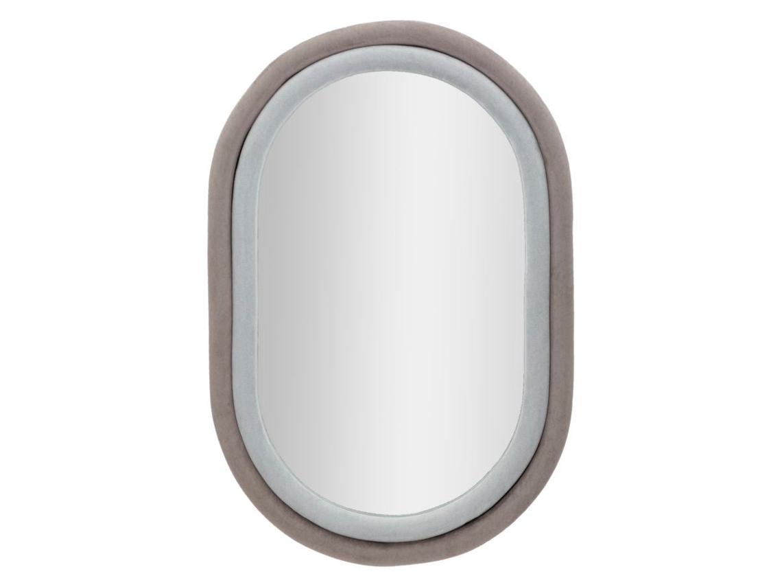 Espelho De Parede De Veludo Cinza Antony Cm 60x4x90 Único / Multicolorido