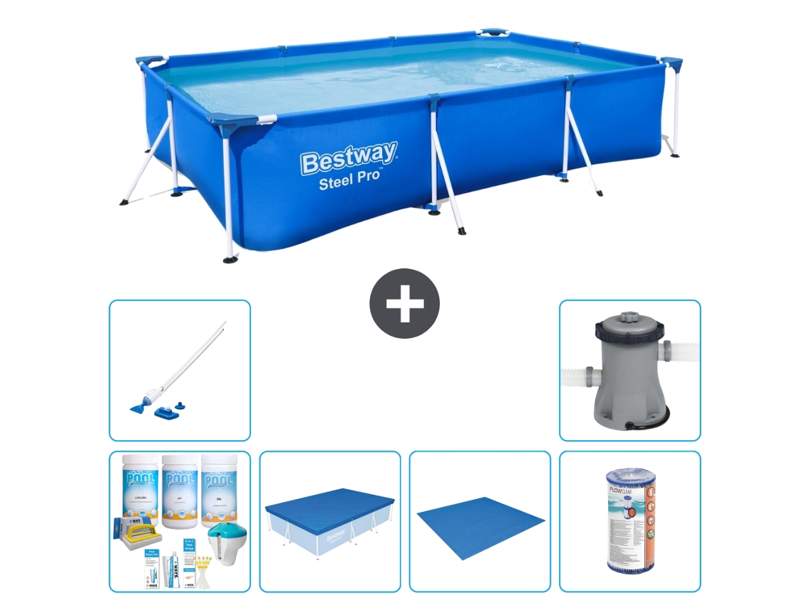 Bestway Piscina Bestway Steel Pro Retangular - 300x201x66 Cm - 7-peças S22247