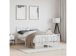 Estrutura De Cama Com Cabeceira E Pés 120x190 Cm Metal Branco