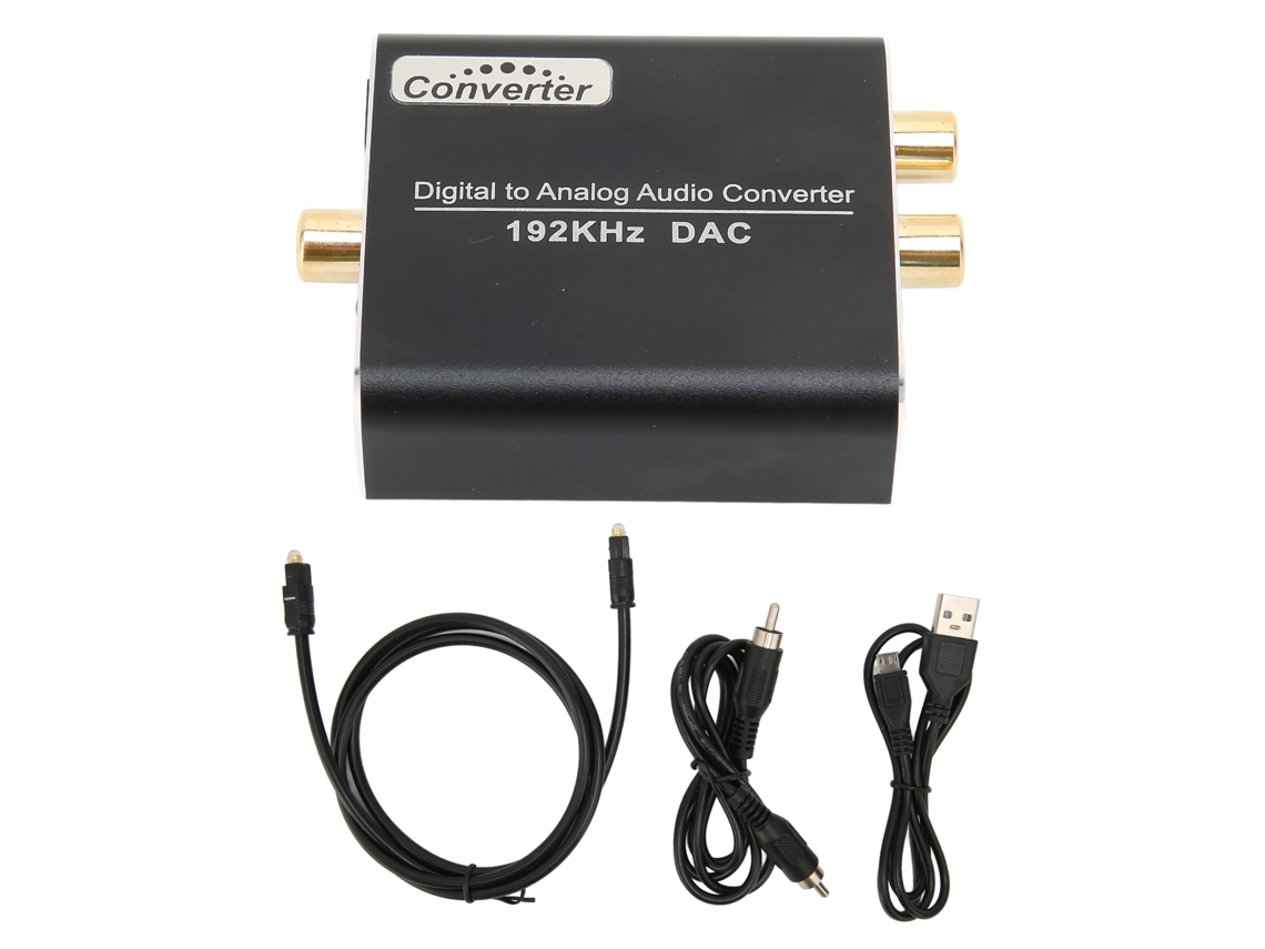 Conversor de Áudio Digital para Analógico, Adaptador de Áudio Digital Óptico Coaxial para Analógico Rca para Tv, CHABERLU
