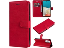 Capa Fólio Fechamento para Samsung Galaxy A53 5G HONGWE. Pele Sintética Anti-Choque Magnética Vermelho