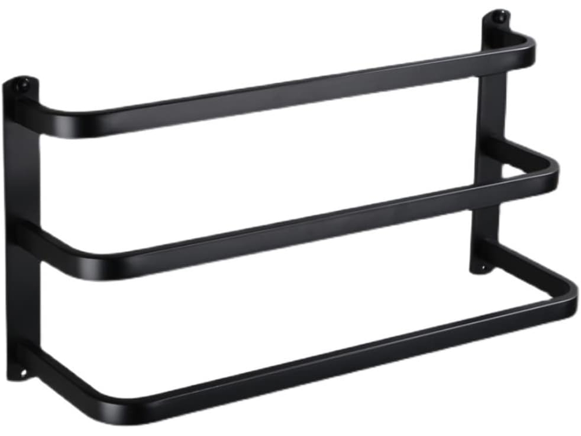 Suporte Para Toalhas Em Aço Inoxidável 304, Preto, Com Trilho Para Fixação Na Parede, Para Cozinha E Banheiro 30cm
