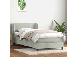 Vidaxl Cama Com Molas/colchão Cinzento-claro 80x210 Cm Veludo