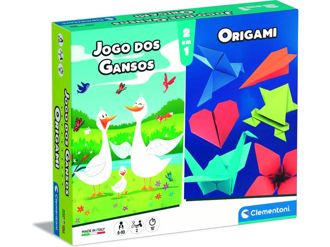 Jogo de Tabuleiro CLEMENTONI Jogo dos Gansos + Origami
