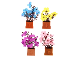 Primerox 4pcs Plantas Miniatura Bonsai 1:12 para Casinha de Bonecas Vasos Decoração
