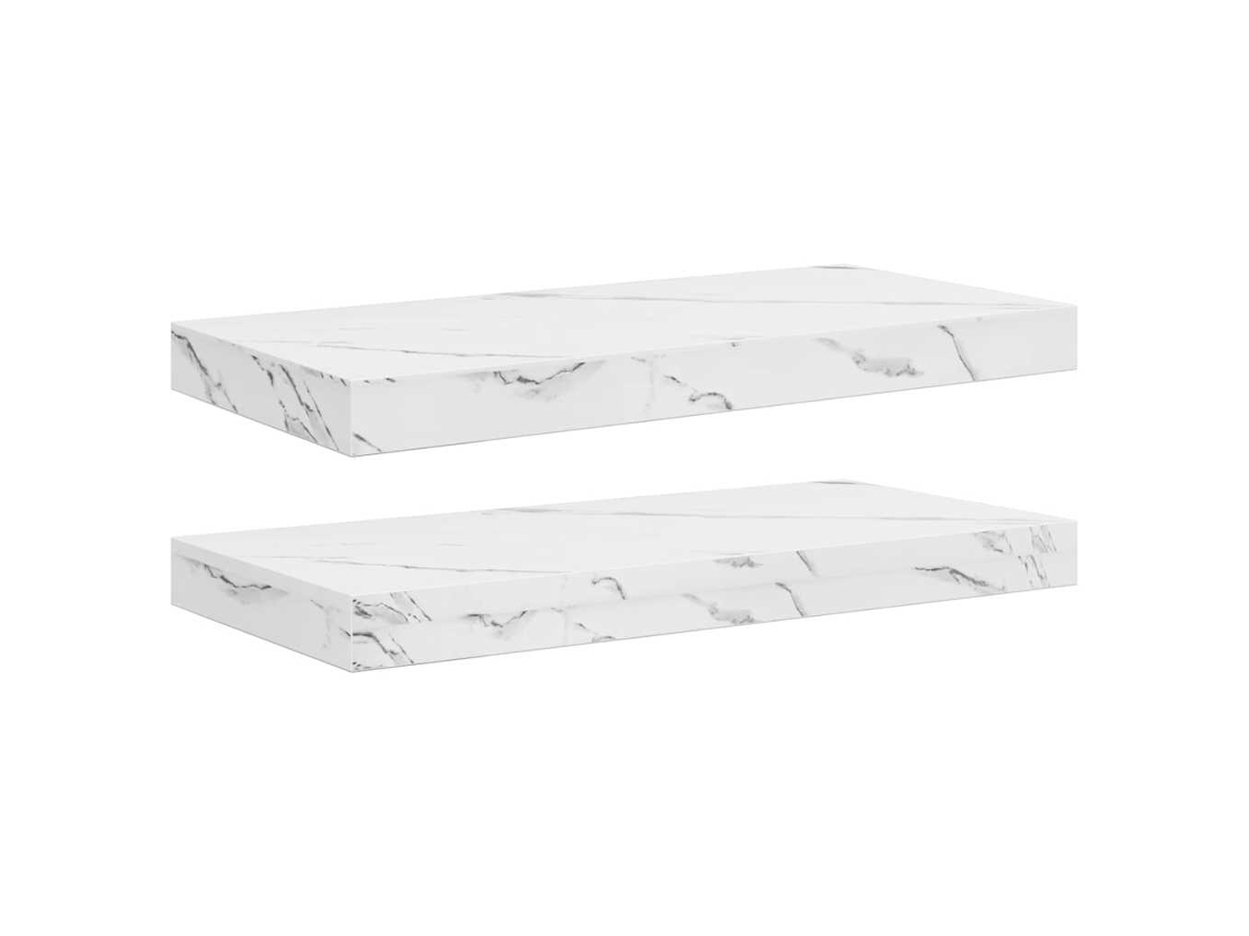 Conjunto de 2 Prateleiras de Parede em Mármore Branco MAISON EXCLUSIVE (50x23,5x4 cm)