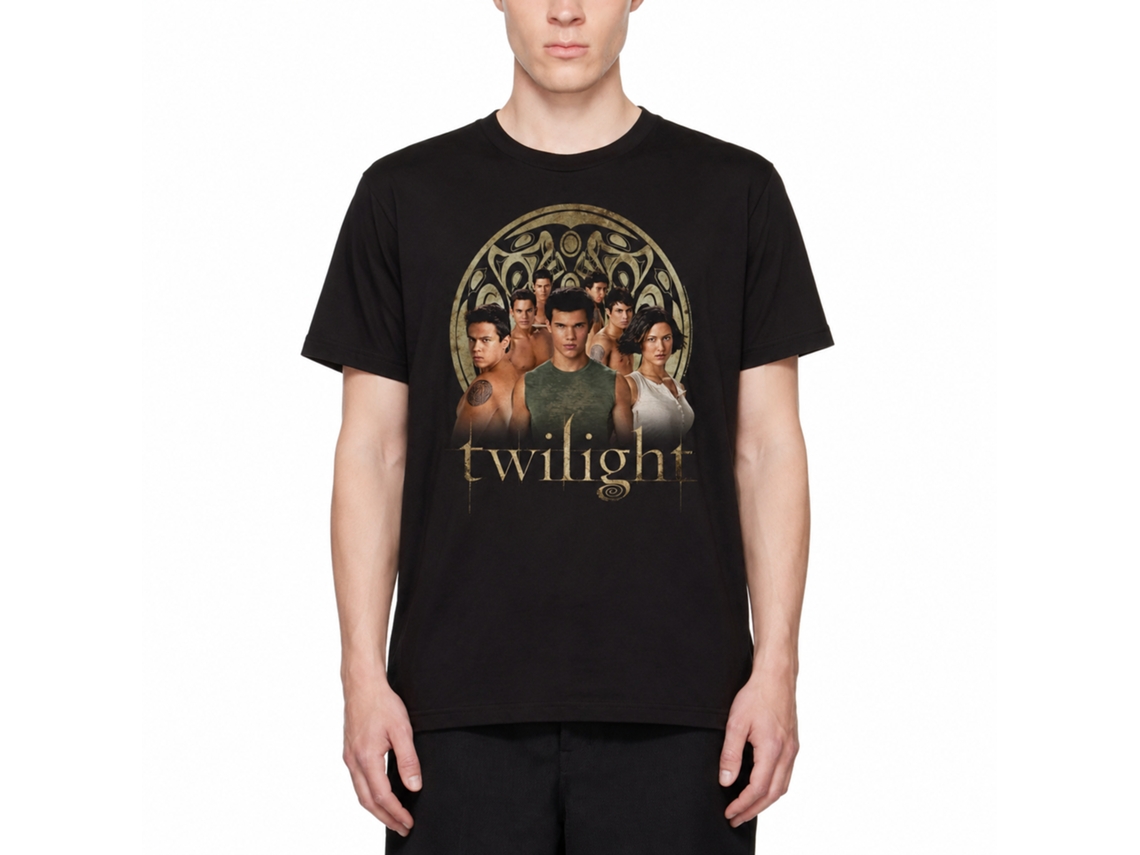 Rockinstone Twilight Movie Wolf Pack Group Photo Black Adult T-shirt Size:l