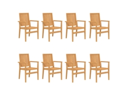 Stackable Garden Chair, Stackable Garden Chairs Vidaxl Marrom Madeira (n/a)