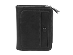 Carteira Pu Com Vários Compartimentos Para Cartões Pu Couro Texturizado Trifold Carteira Tripla Para Homens Meninos Preto