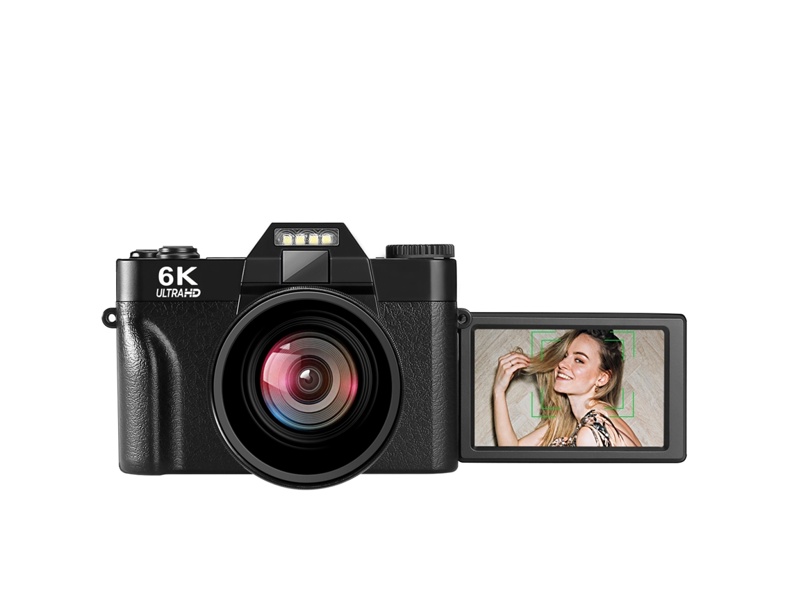 Câmera Para Vlogs Em 6k Com Wi-fi, 22 Filtros Criativos E Zoom De 18x Para Selfies (preta)