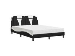 Bed, Beds Vidaxl Preto Couro Artificial (140 X 190 Cm)