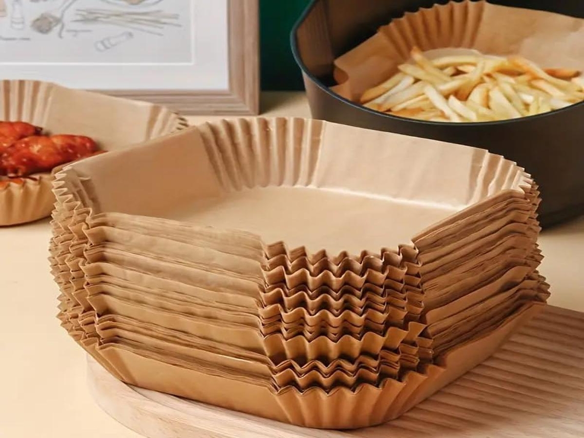Papel Lurelia para Air Fryer, 100 Unidades, Quadrado, Antiaderente, Descartável