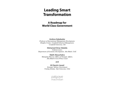 Livro Leading Smart Transformation: A Roadmap for World Class Government de Andrew Kakabadse ( Inglês )