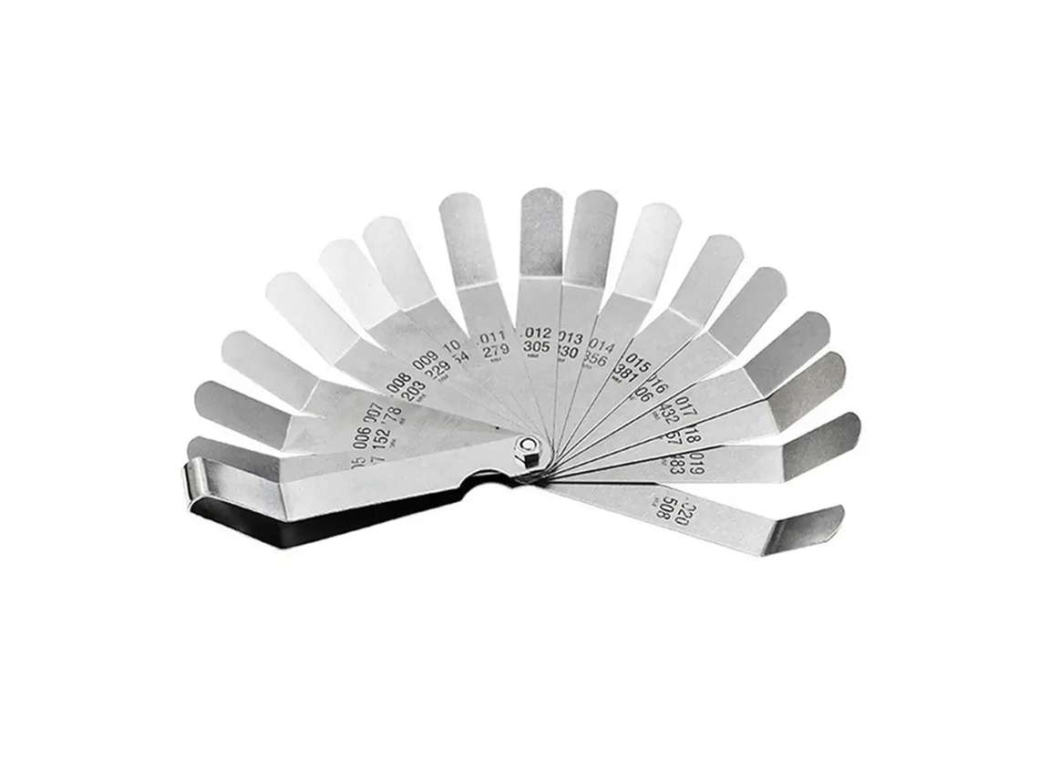 Medidor de Espessura de 16 Lâminas, 0,127, 508 Mm, Curvo, Aço Inoxidável SFUSHOS