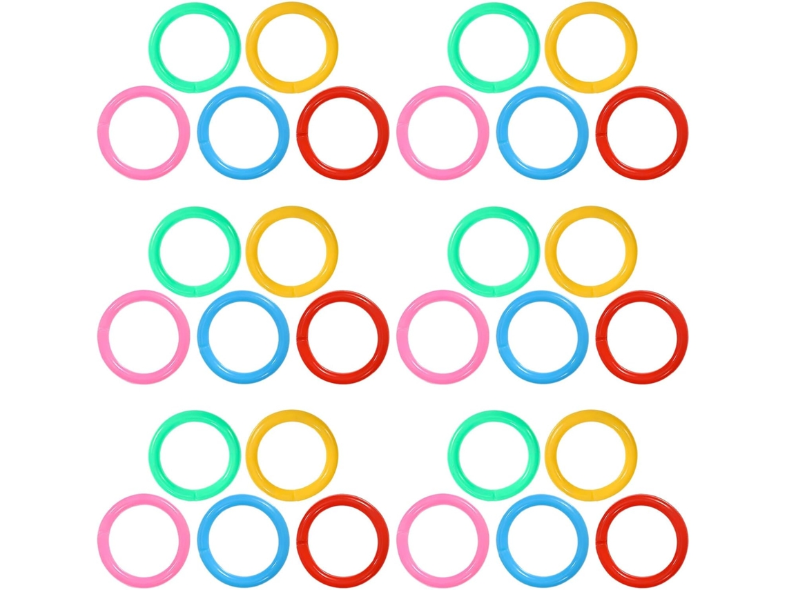 Conjunto Operitacx com 300 Anéis de Plástico Multicoloridos de 20mm para Organizar Papéis, Arquivos e Materiais