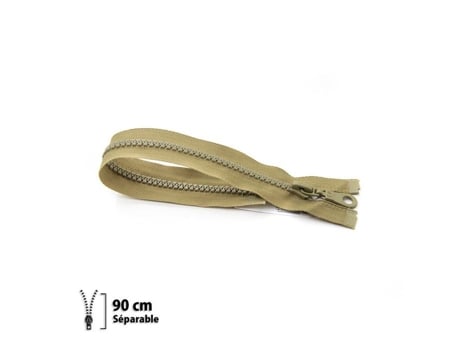 Zíper Eclair Z54 6mm Separável 90 Cm Bege Médio