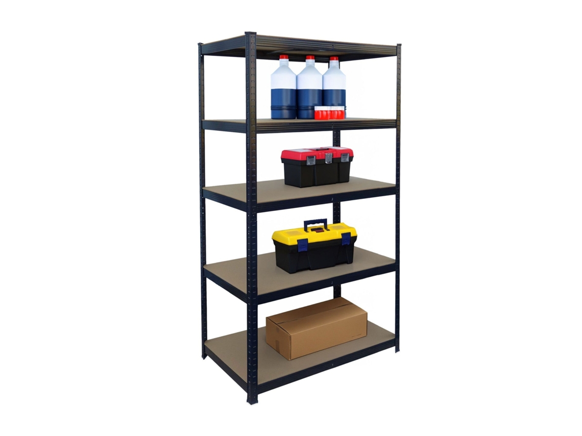 Estante De Armazenamento Reforçada Ajustável 180x100x60 Cm Com 5 Prateleiras