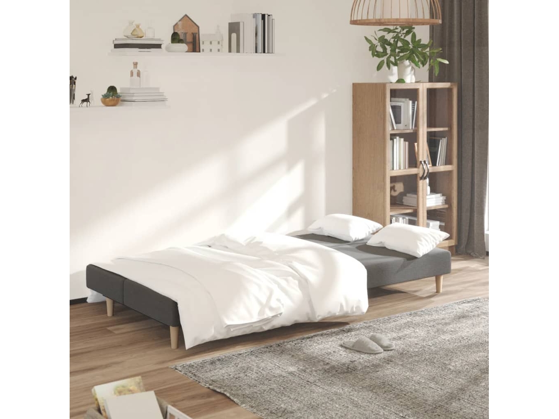 Sofá cama de 2 Lugares Tecido Cinzento claro SYFAX