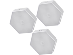 Conjunto de 3 luzes noturnas de LED para guarda-roupa com sensor de presença.