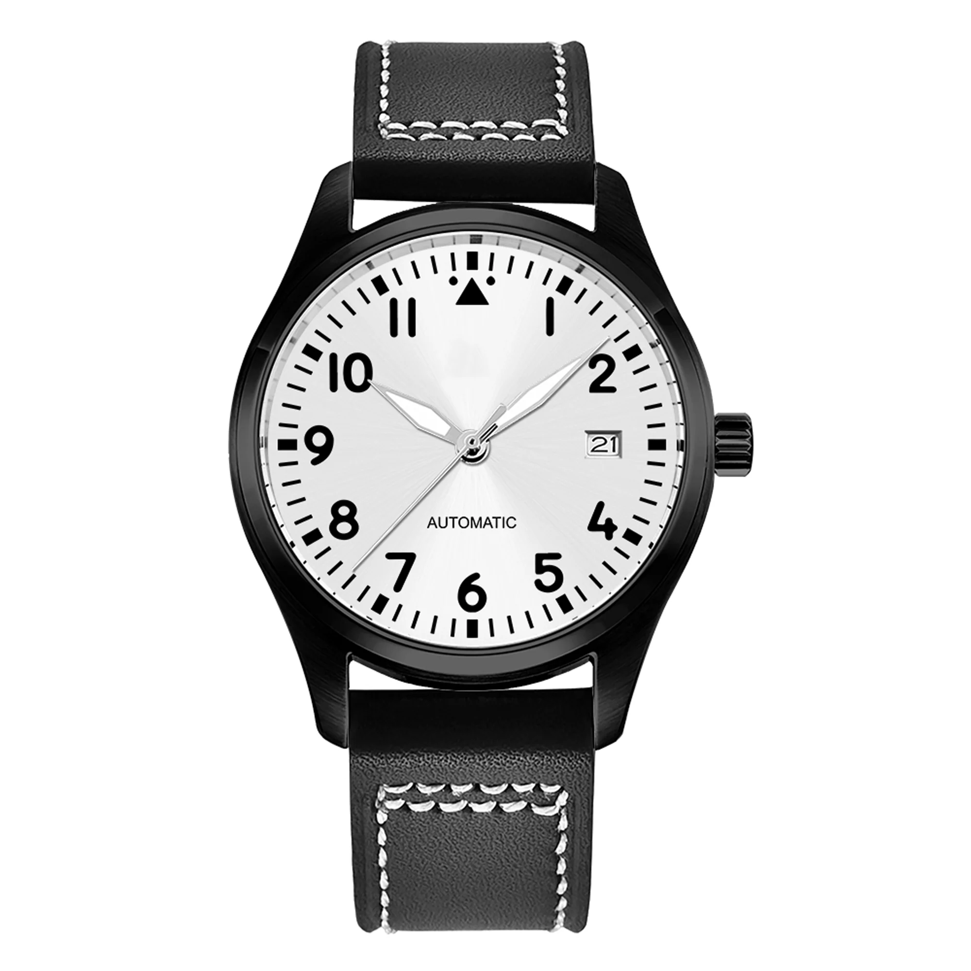 Relógio Masculino Automático Mecânico De Negócios (branco/preto) 41 Mm, Cristal De Safira E Resistência À Água.