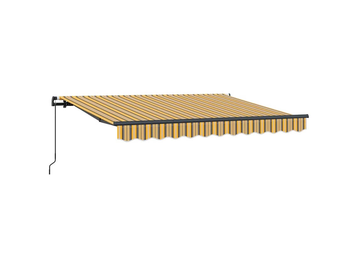 Conjunto 1 Toldo Retrátil Vidaxl Amarelo Tecido (250 X 200 Cm)