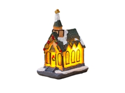 Laxiscreed Casa De Natal Em Resina Pequena Com Luz E Neve, Decoração Natalícia E Presente De Estilo B