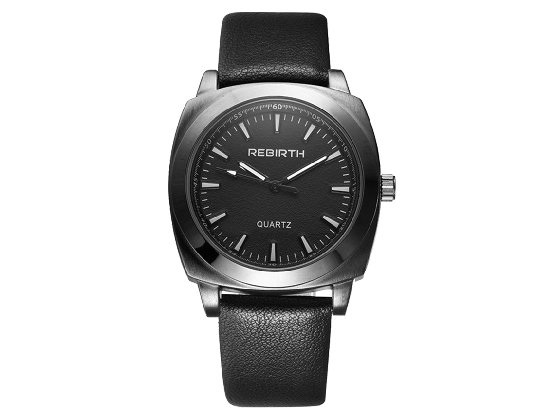 Relógio Analógico de Quartzo com Pulseira de Couro, Dial Redondo, Estilo Moderno e Elegante