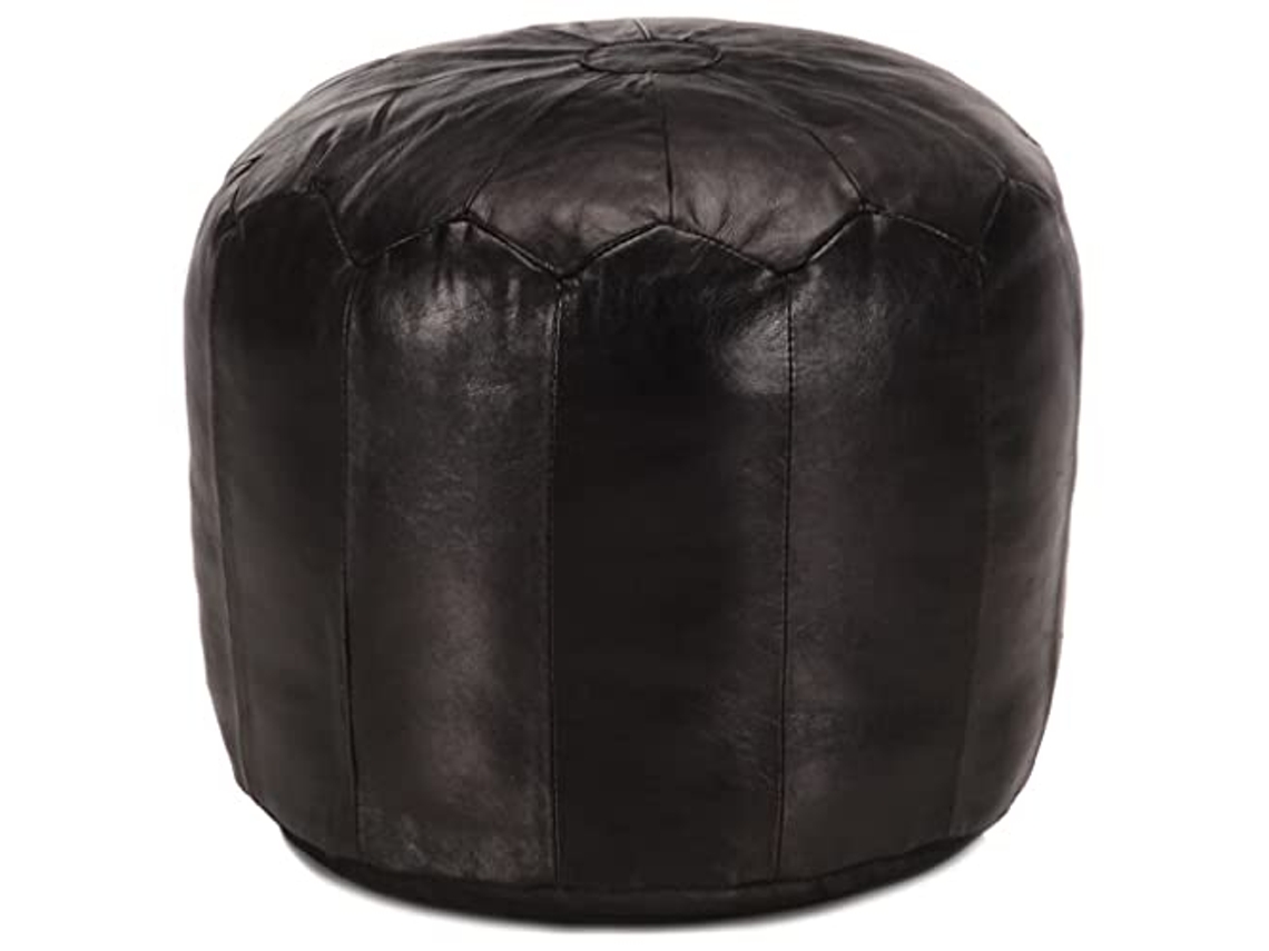 Pouffe, Pouffes Vidaxl Preto Couro (n/a)