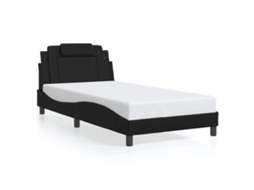Bed Frame, Bed Frames Vidaxl Preto Couro Artificial (100 X 200 Cm)