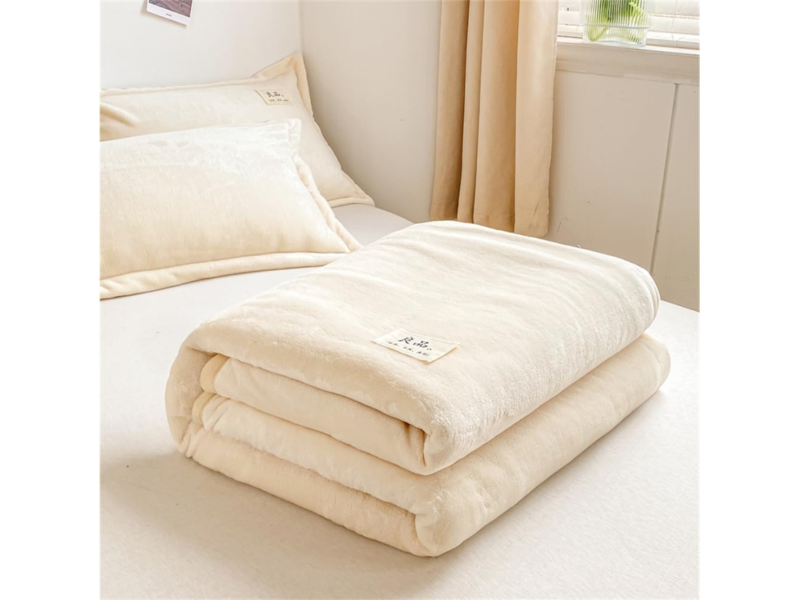 Manta de Flanela Fansu Cor Sólida Quente e Macia em Microfibra Ideal para Cama Sofá Todas as Estações 230x250c