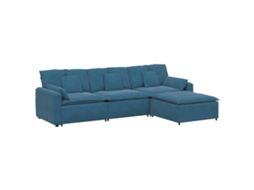 Sofá Modular Vidaxl Azul Veludo