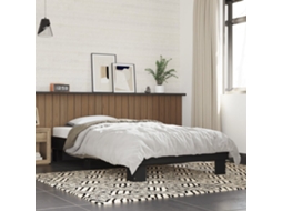 Vidaxl Estrutura De Cama 90x190 Cm Derivados De Madeira E Metal Preto
