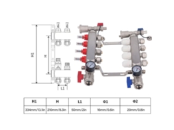 Laxiscreed Manifold De Aquecimento De Piso Com 4 Circuitos E Fluxo Ajustável