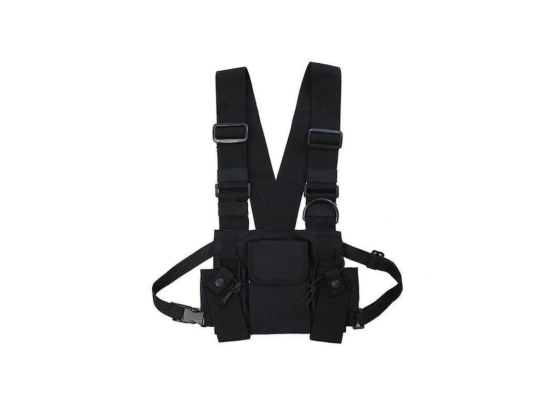 Bolsa De Transporte Para Rádio Walkie Talkie Com 3 Bolsos E Zíper Para Mochila E Colete Brilvibera