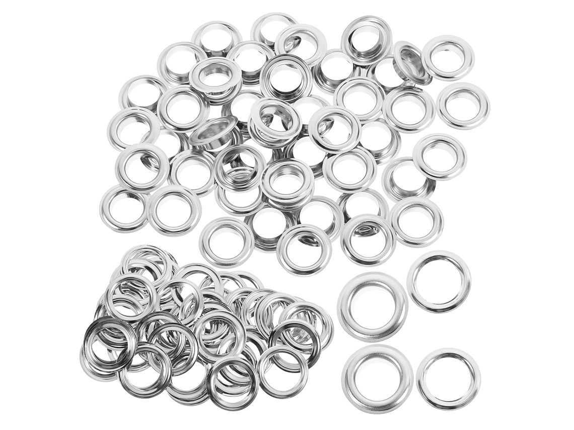 Kit Com 200 Ilhós De Metal Reforçados, Rebites E Fivelas Para