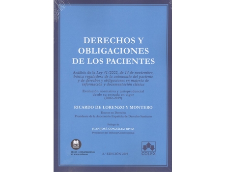 Livro Derechos Y Obligaciones De Los Pacientes de Ricardo De Lorenzo Y Montero (Espanhol)