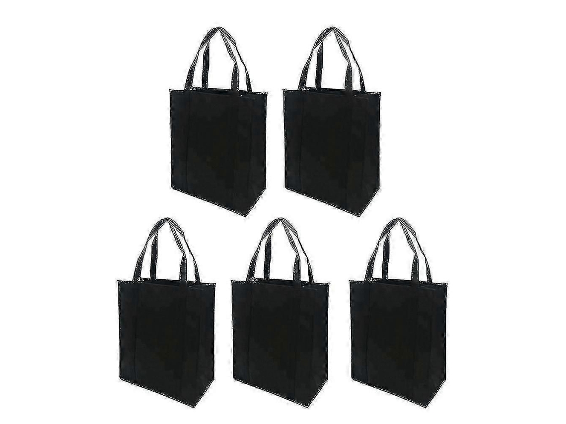 Conjunto de 5 Sacolas de Compras Dobráveis ​​e Reutilizáveis ​​em Tecido Não Tecido para Uso Externo Szrh A v GOKOCO (pretas, 30x25x10cm)