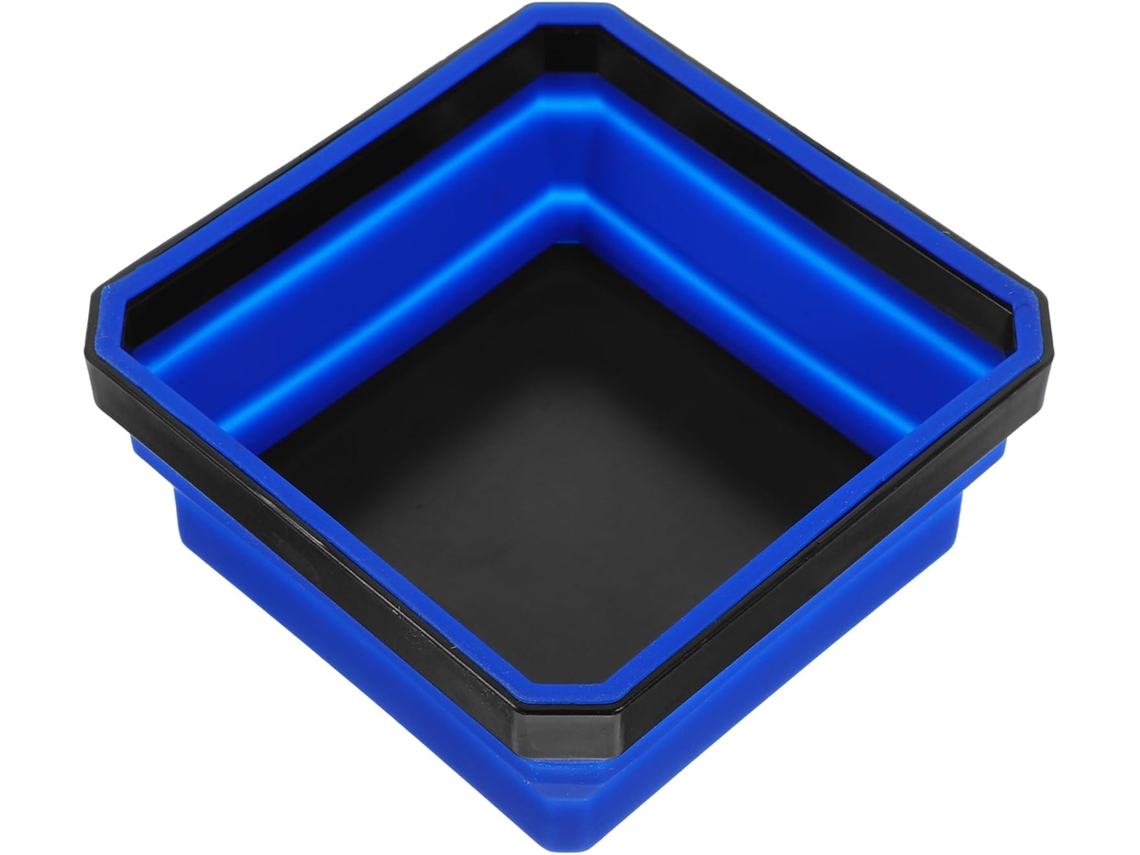 Tigela Dobrável De Silicone Magnético Azul, Recipiente Portátil Para Guardar Pequenos Objetos.