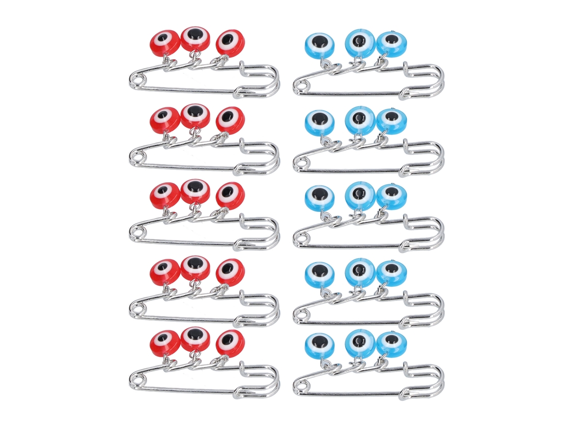 10 Peças Broche Argolas de Olho Azul Suave para Usar Traz Boa Sorte Colorido para Casacos Camisetas Trajes Joias Femininas