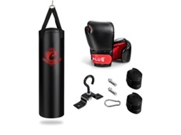 Conjunto de Luvas e Luvas de Boxe B2X, 28.5 kg, 12 Oz, Preto e Vermelho