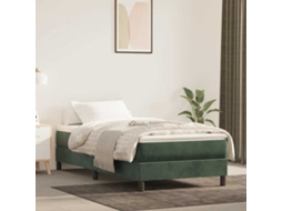 Vidaxl Colchão Molas Ensacadas Infantil Firmeza Média 80x160 Cm Veludo Verde-escuro
