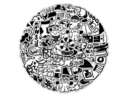 Adesivos De Vinil Elegantes Em Preto E Branco Para Personalização Em Várias Superfícies, Decalques À Prova Dágua Para Laptop Com Arte Em Alta Resoluç