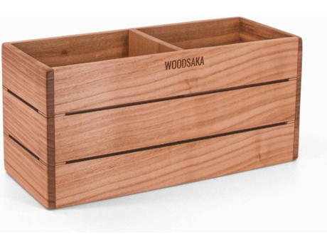 Porta-canetas de Duas Secções WOODSAKA 3Line Cerejeira   (19.1x7.6x9 cm)