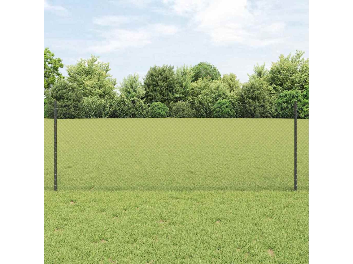 Vidaxl Cerca Hexagonal Com Poste 10 X 0,8 M Aço Revestido De Pvc Malha