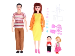 Conjunto De Bonecas Familiares 5 Peças Com Mãe Grávida Presente Educativo Para Crianças 7+